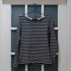Maison Scotch Stripe Shirt with Zipper detail